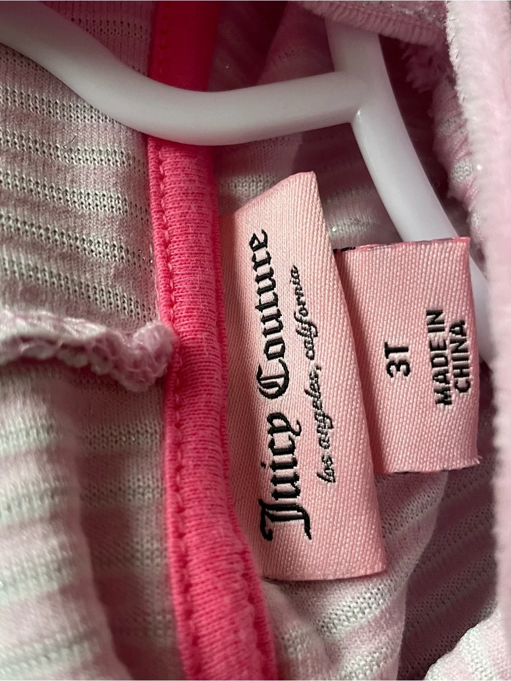 NWOT Juicy Couture Toddler Pink and Metallic Velour Ribbed Hoodie & Jogger Set